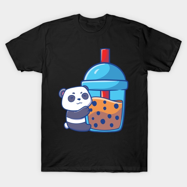 Kawaii Cute Anime Panda Otaku Japanese Bubble Boba Tea Gifts T-Shirt by Flowes